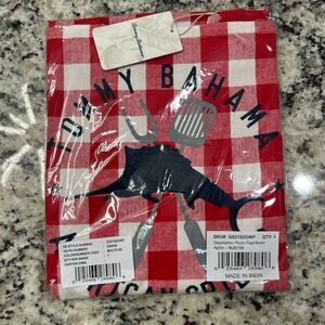 Tommy Bahama Red and White Checkered Grilling Apron‎ New in Package